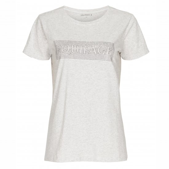 Equipage Harmony Logo T-shirt Light Grey Melange fram
