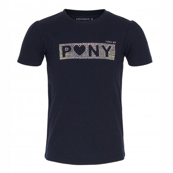 EQ Happy T-shirt Pony Kids Marinblå fram